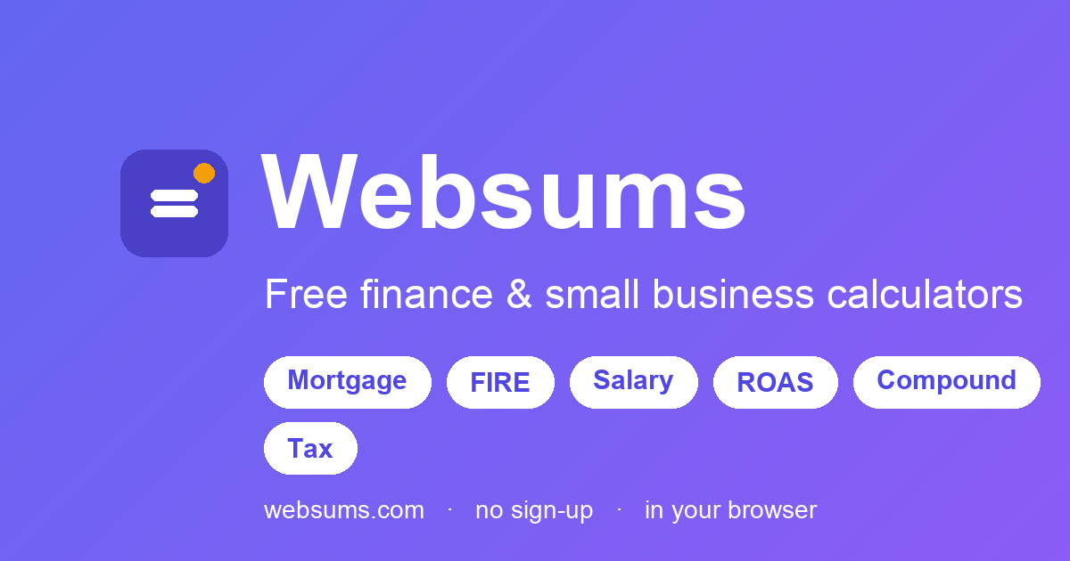 WebSums — free finance & small business calculators